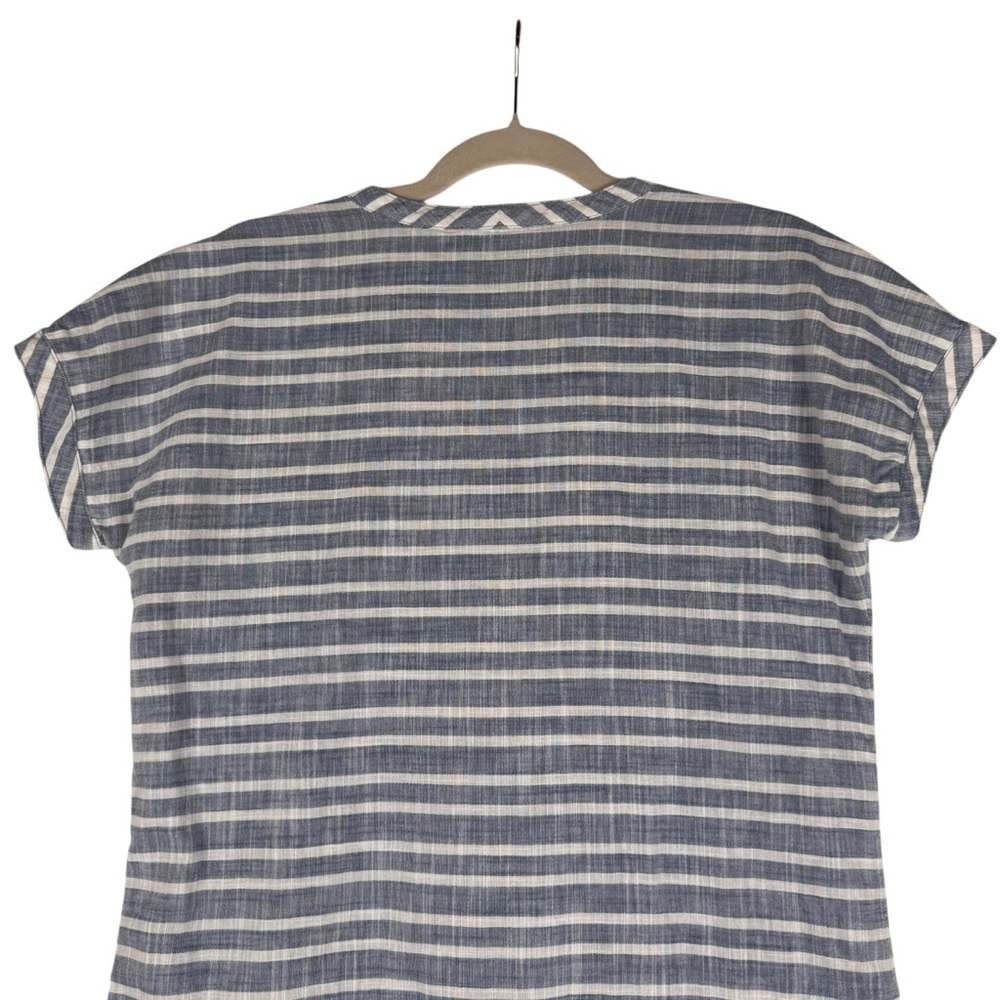 Athleta Stripe Barbados Mini Dress Sz M Cover Up Striped Blue White Cotton - Picture 6 of 7